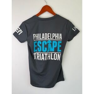GREEN LAYER Philadelphia Escape Triathlon Series Shirt Women Small Gray V-Neck S